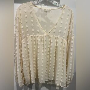 Entro Ivory Polka Dot Blouse
